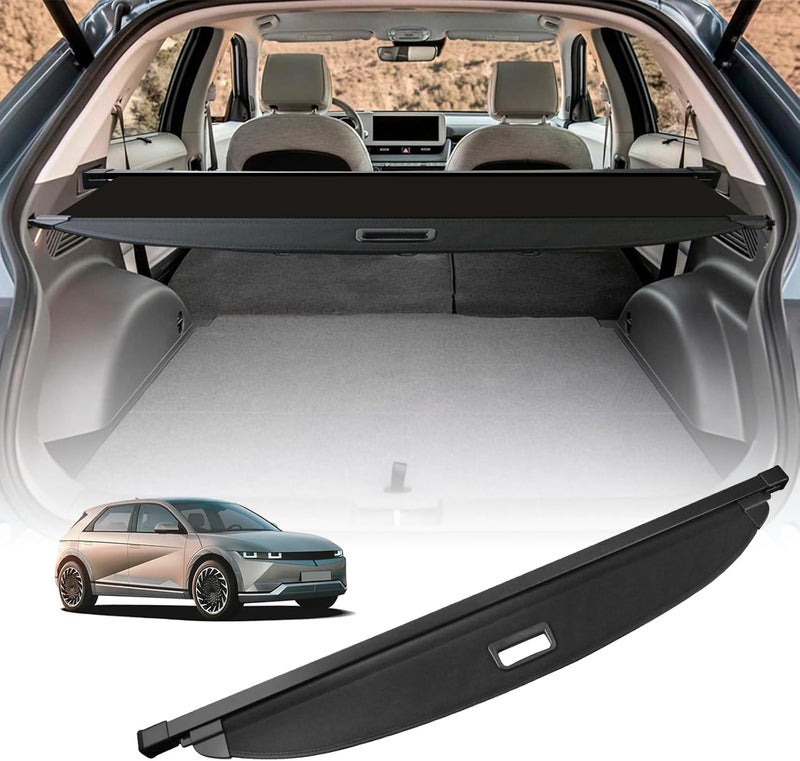 Tesmirror for Hyundai Ioniq 5 Cargo Cover Trunk Cover - Retractable Cargo Cover for Hyundai Ioniq 5 Accessories 2022 2023 2024 2025 2026 Trunk Security Shade Luggage Security Shield Shade, Canvas - Image 1